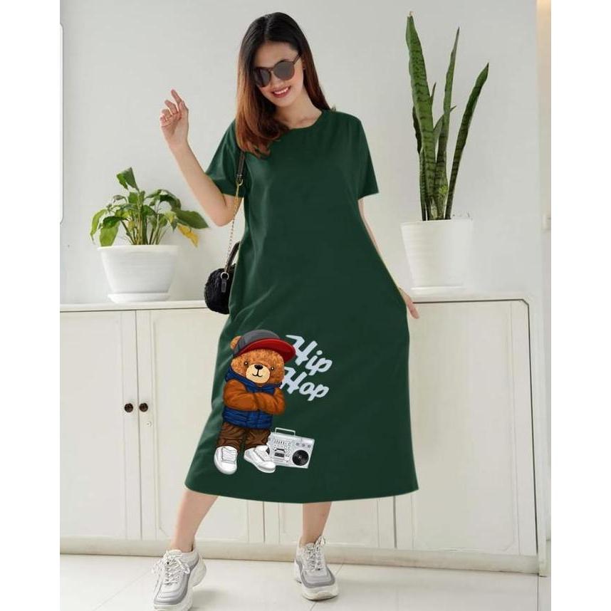 DV35 - Dress Wanita Lengan Pendek / Dress Wanita Rumahan / Dress 3 Ukuran L XL Dan XXL Casual Midi