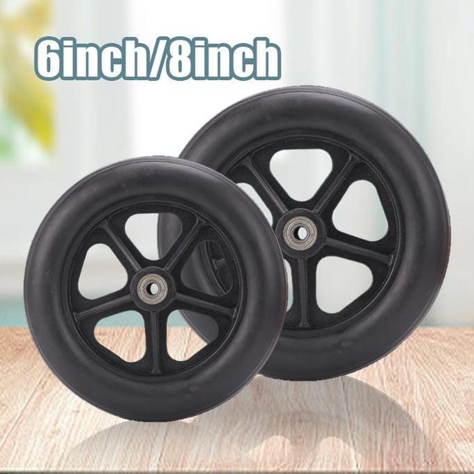 GEGEZY 6/8inch Roda Depan Kursi Roda / Roda Kursi Roda Ban Mati Kursi Roda / Roda Depan Kursi Roda T