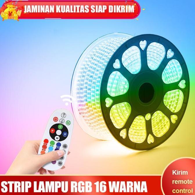 GEGEZY Strip lampu LED ruangan, variabel 16 warna mengalahkan lampu fleksibel RGB 10M20M30M