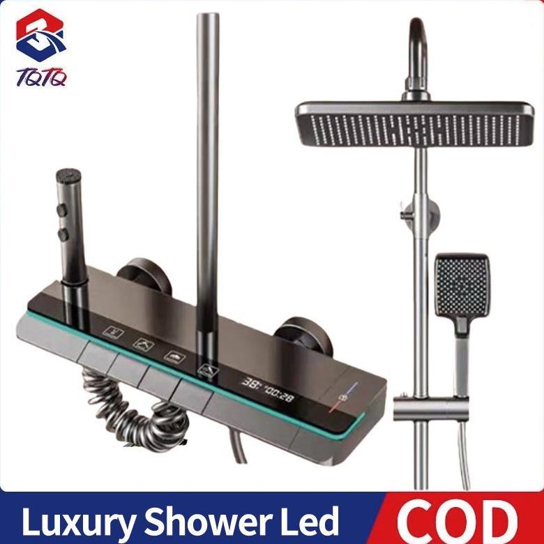 TQTQ Luxury Shower Led/Shower Digital/Shower Led Panas Dingin/Shower Kamar Mandi Satu Set/Shower Pan