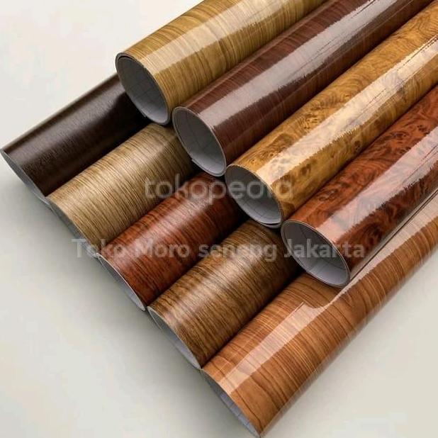 STIKER INTERIOR MOBIL MOTIF SERAT KAYU SUPER GLOSSY 50CM
