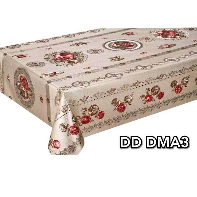 Promo Taplak Meja Tamu Lentur Panjang Meteran Taplak PVC gold Mewah Waterproof Diskon