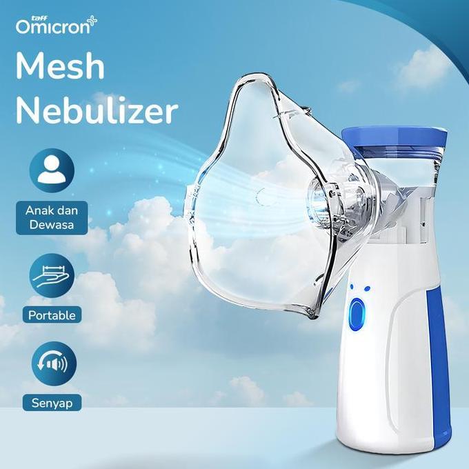 Jassminaa - Paket Lengkap Taffomicron Mesh Nebulizer Portable Asli Alat Terapi Uap Pernapasan Includ