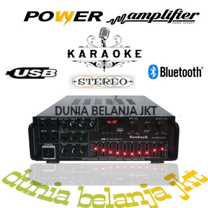 Amplifier Karaoke Usb Bluetooth Sunbuck Power Output 2000W Original Terbaik