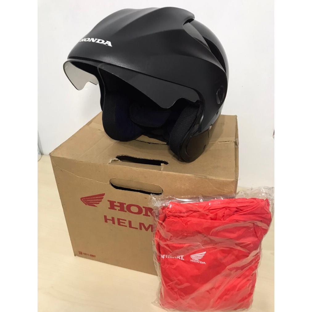 new product helm honda trx 3 bonus jas hujan original honda - paket super deal termurah dishopee