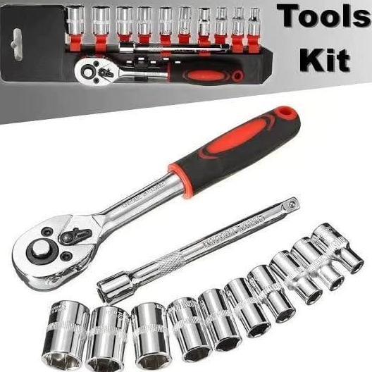 anggunseller55 - kunci set 1/2inci socket sok 12pcs socket wrench set cr-v socket 8-24mm kunci set s