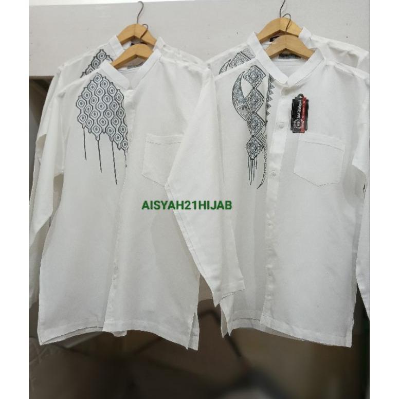 Grosir Aisyah21Hijab | Baju Koko Lengan Panjang & Pendek | Dewasa & Remaja | White