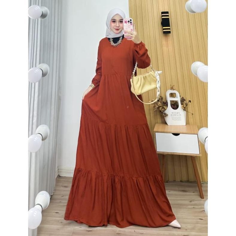 Flash Sale Najwa Gamis Terbaru Jumbo Ld 120 / Gamis Rayon Premium / Gamis Polos