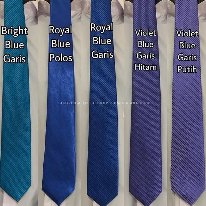 Dasi Pria Ikat Manual Warna Biru Muda Baby Terang Royal Blue Elektrik Toska Navy Dongker Tua Mint Du
