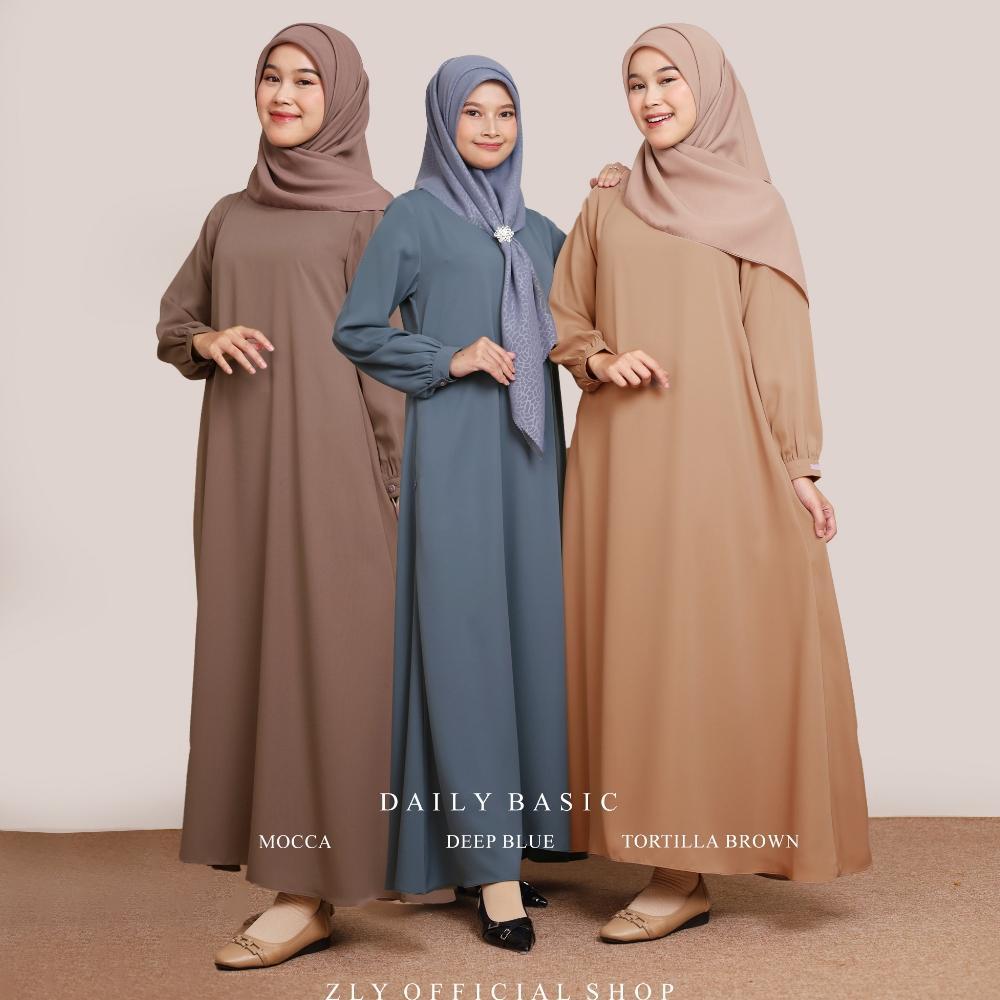 Viral  Gamis  Daily Basic Simple Elegant | Gamis Remaja  Polos | Gamis Wanita Torygold  By Zly Zelia