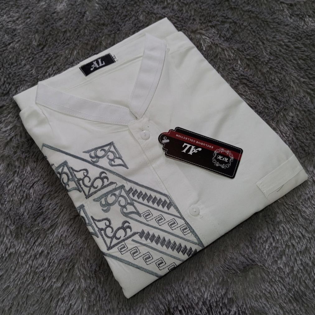 Bergaransi Baju Koko Pria Dewasa Murah Putih Tulang