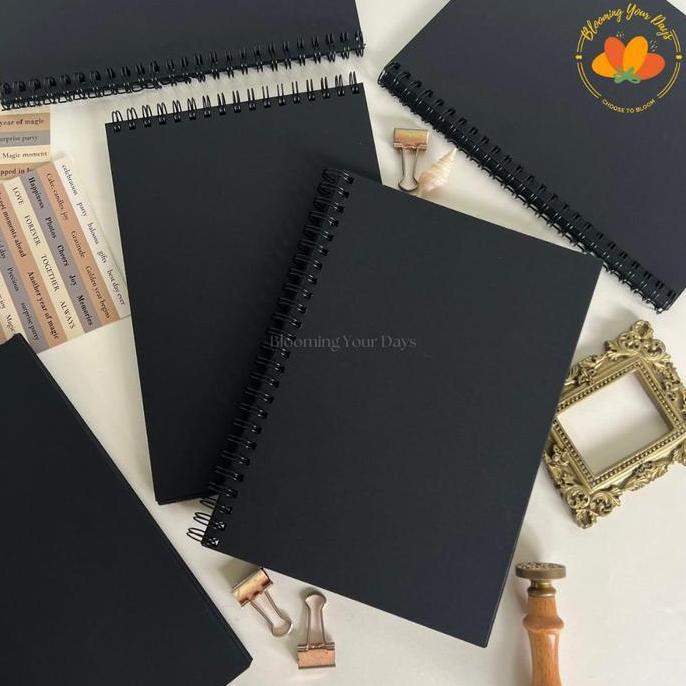 SCRAPBOOK FULL HITAM HARDCOVER A5 Black Scrapbook Album Buku Catatan Album Foto hitam