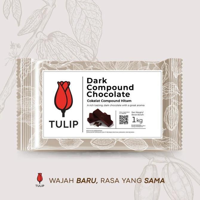 Tulip Dark Chocolate Compound 1kg - Dark Coklat 1 kg