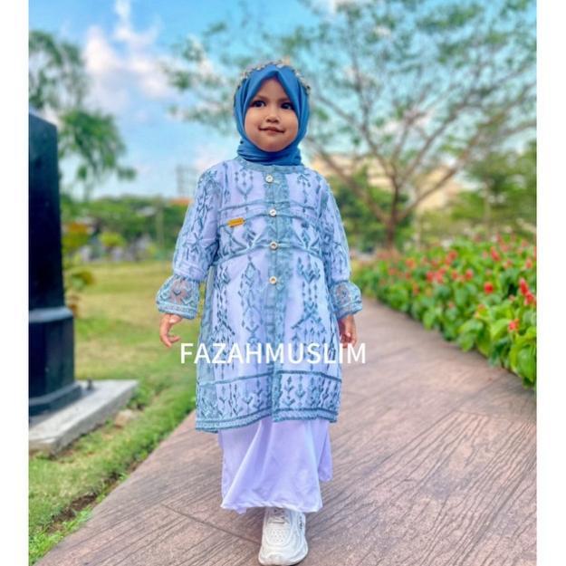 Murah  Gamis Anak Set Outer Brukat Tile Pesta Syari Baju Muslim Anak Tunik Set Inner Dress Dan Outer
