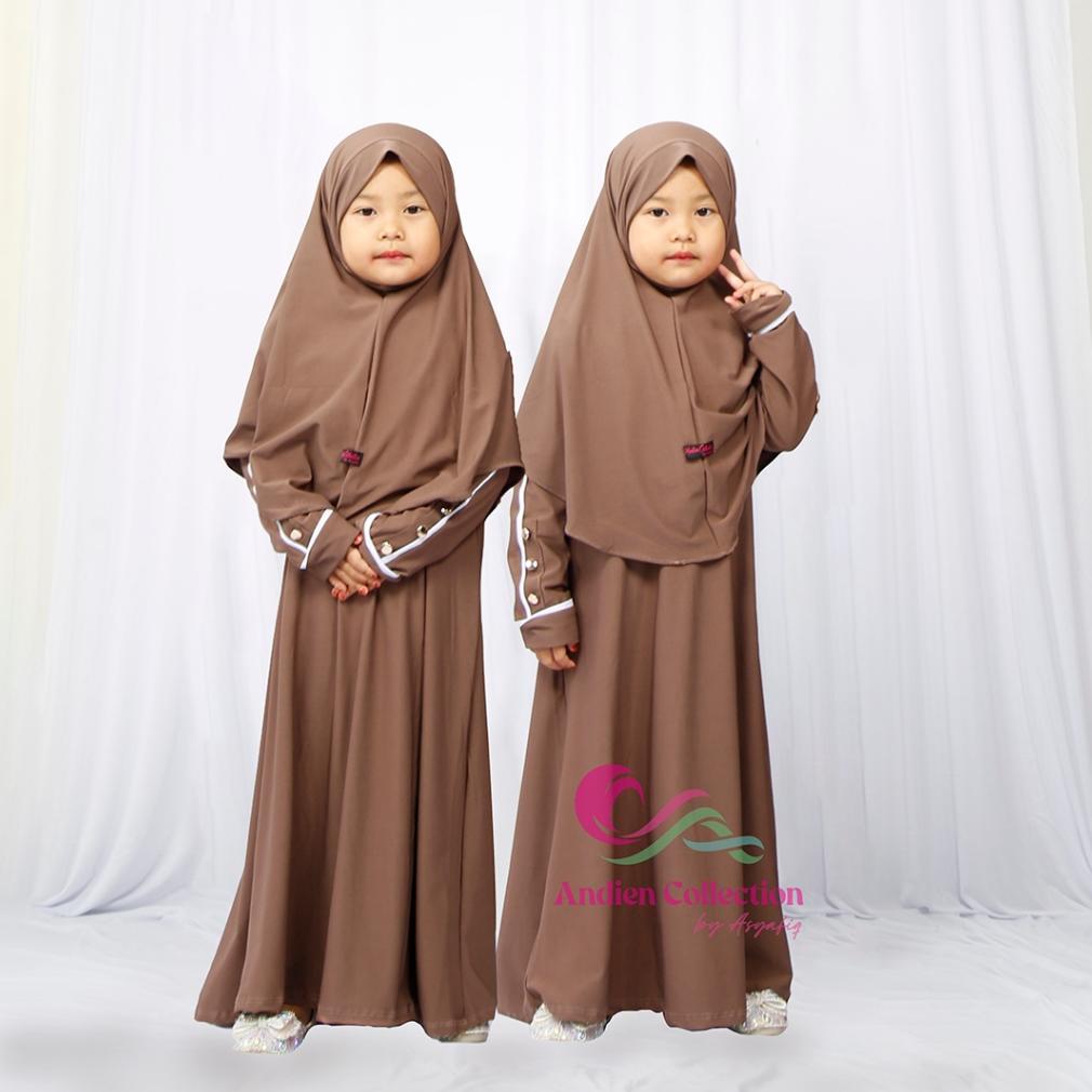 Tahan Lama Set Gamis Anak Marwah Dengan Jilbab Ukuran M-L-Xl - Baju Gamis Muslim Anak