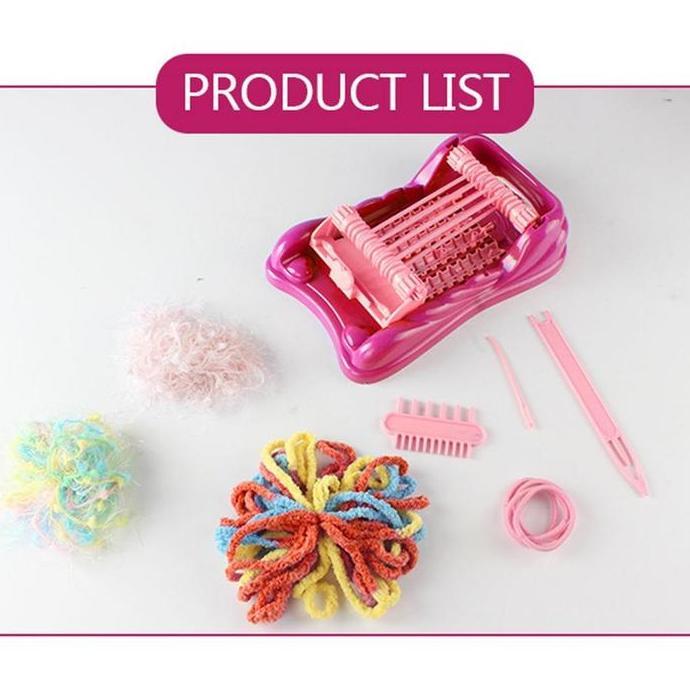 Mesin Tenun Rajut Knitting Ikat Rambut Bandana Mainan Anak Perempuan DIY Merajut Benang Wool Knittin