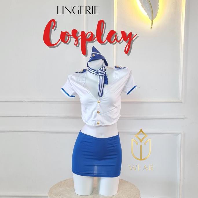 LINGERIE COSPLAY PRAMUGARI  / Lingerie Hot Cosplay Kostum Seragam PRAMUGARI