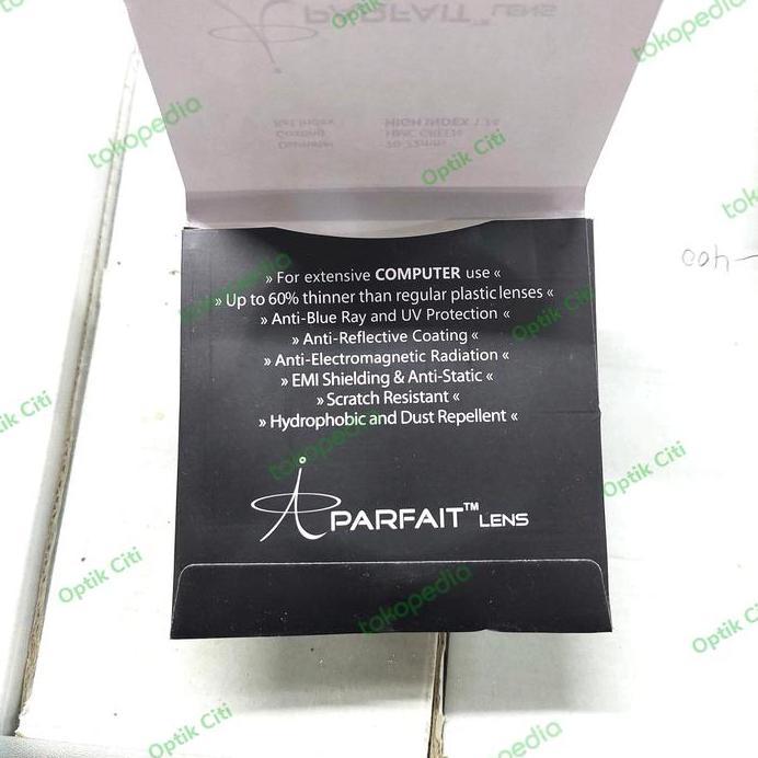 New  Lensa Kacamata Minus Blueray Super Tipis index 1.74 Parfait Original