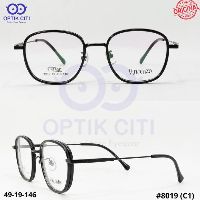New  Kacamata Minus Titanium Bulat Wanita Korea Vincenzo 8019 Original
