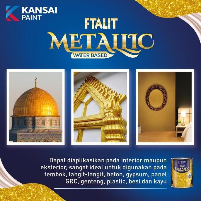 Cat Emas FTALIT Metallic Water Base 750cc Semua warna Termurah