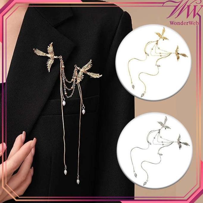 Bros Pin Rantai Jas Phoenix Bros Rantai Wanita Rantai Jas Wanita Lapel Pin Rantai Bros Kerah Kemeja 