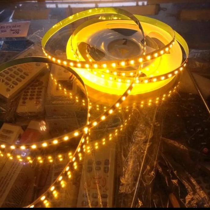 LAMPU LED STRIP 2835 MATA RAPAT DC 12V WARNA KUNING LEMON 5M