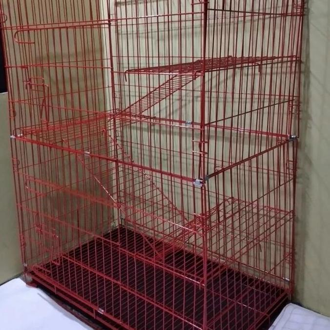 KANDANG KUCING BESI LIPAT/KANDANG KUCING TINGKAT JUMBO