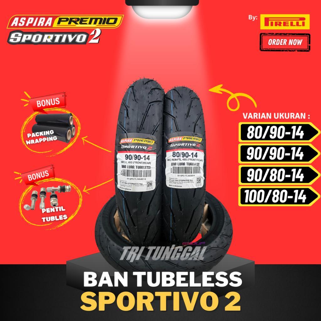 BAN ASPIRA PREMIO SPORTIVO 2 TUBELESS MEDIUM SOFT COMPOUND RING 14 / BAN MOTOR RING 14 MATIC ( 80/90