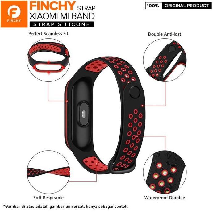 Finchy Silicone Strap for Mi Band 5 Sporty Dual Tone Wristband