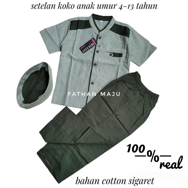 premium baju stelan koko anak laki laki 4-14 tahun baju muslim anak cowok setelan koko anak cowok te