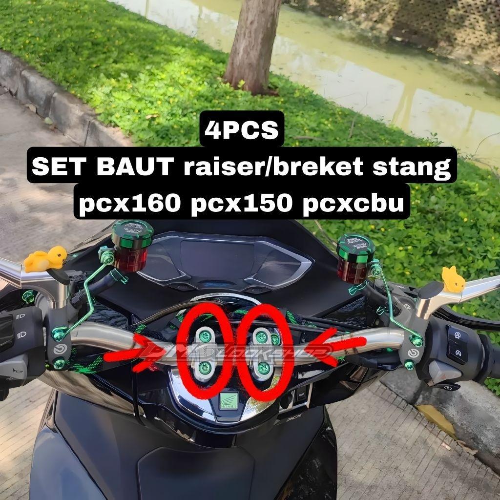 BAUT TITANIUM RAISER BREKET KLEMAN STANG PCX160 PCX150 PCXCBU