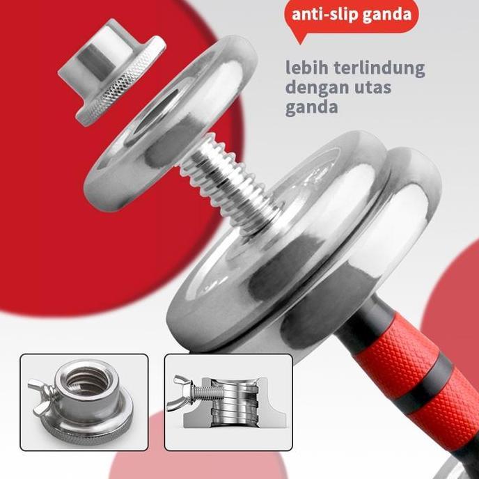 Otwsehat- Dumbbell Fitnes Rumahan, Dumbbell 20Kg, Dumbbell Besi, Khusus Fitnes