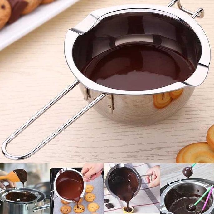 znputrahair - wadah tempat panci memasak meleleh coklat susu keju fla puding  one two cups chocolate
