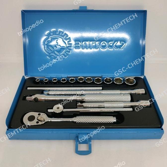 Kunci Socket Set Bullock Inch 1/4" DR 17Pcs 6PT (5/32" s/d 1/2")