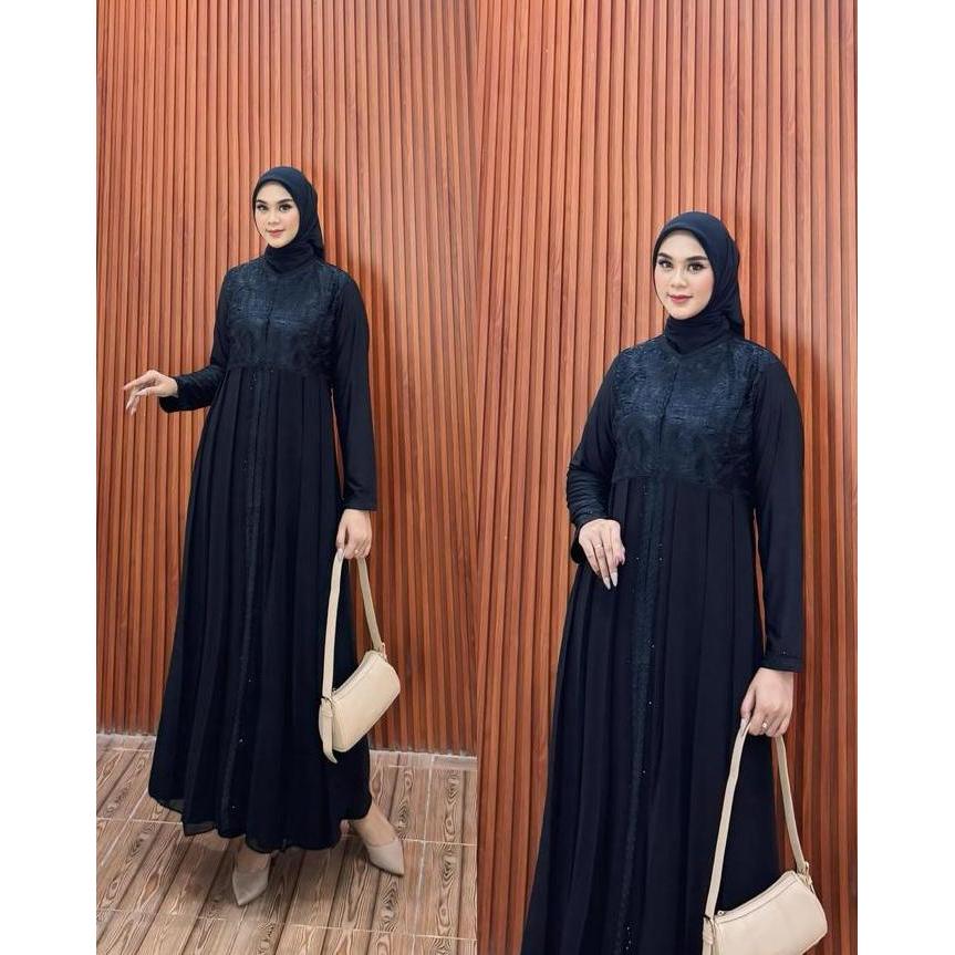 Spesial Galeri Sicantik - Cod - Gamis Abaya Hitam Tali Pinggang Terbaru