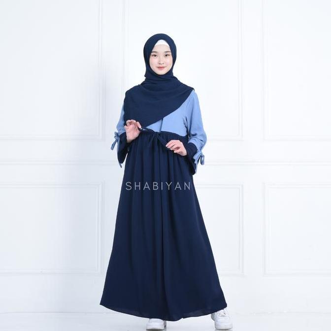 Terjangkau Shabiyan-489 Gamis Wanita Harian Kombinasi Simple Elegan