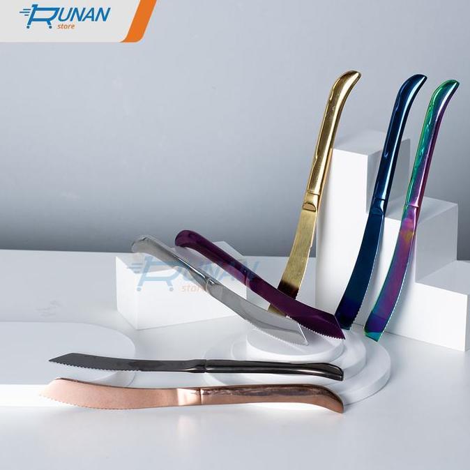 Wilwod- Pisau Steak Rose Gold Steak Knife Stainless Hotel Pisau Daging