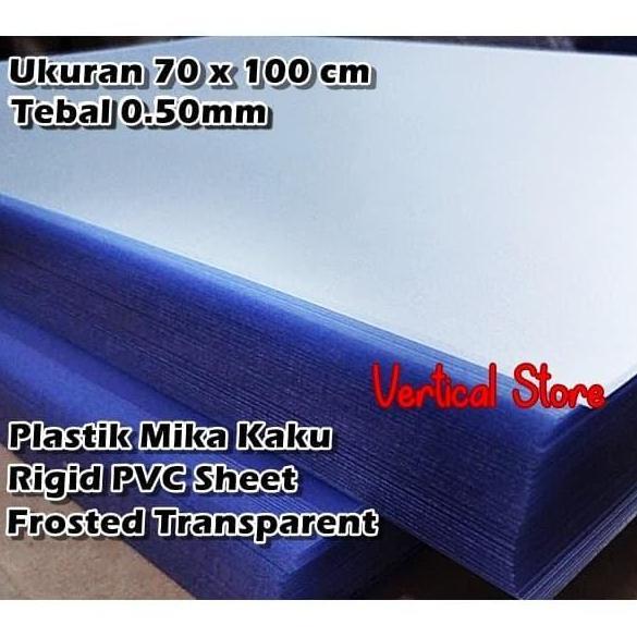 Yoiyouu- Plastik Pvc Mika Kaku Doff Transparan Kaca Es 70 X 100Cm Tebal 0.50Mm