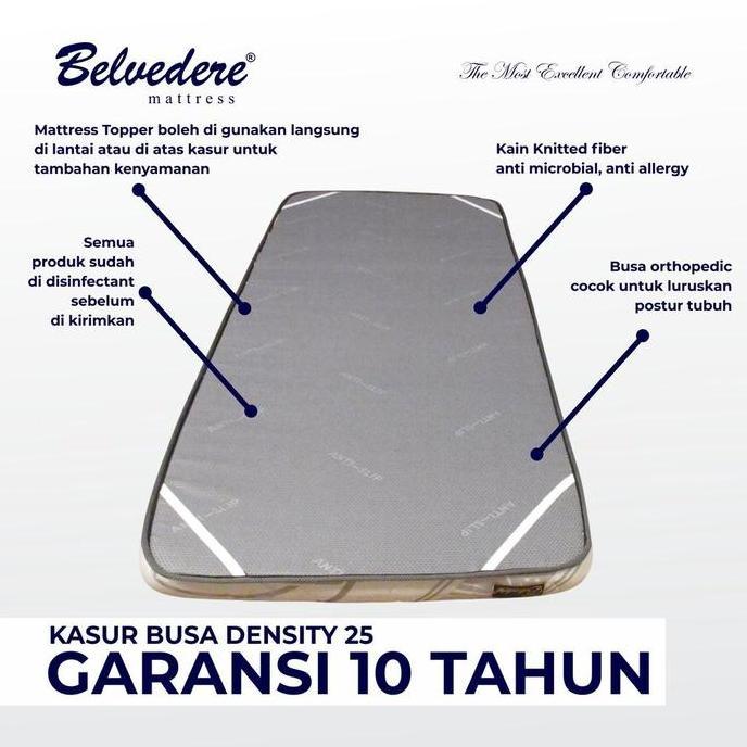 Langsungsehat- Belvedere Matras Topper Rebonded / Plustop / Lapisan Kasur - Busa Anti Kempes Tebal 8