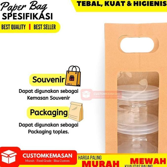 Yoiyouu- Paper Bag Jendela Isi 12 Pcs  / Kantong Kertas Coklat / Paper Bag / Tas Makanan / Paper Bag