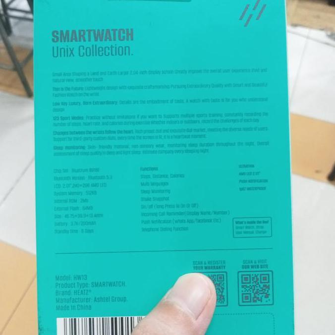 SmartWatch Heatz HW13 Layar 2.01" Amolled  Bluetooth 5.3 Ip67 Waterproof