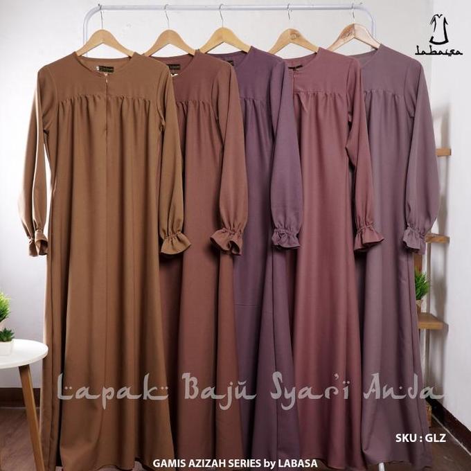 Terjangkau Gamis Wanita Polos Ity Crepe Azizah Series - Labasa Ori | Gamis Dewasa