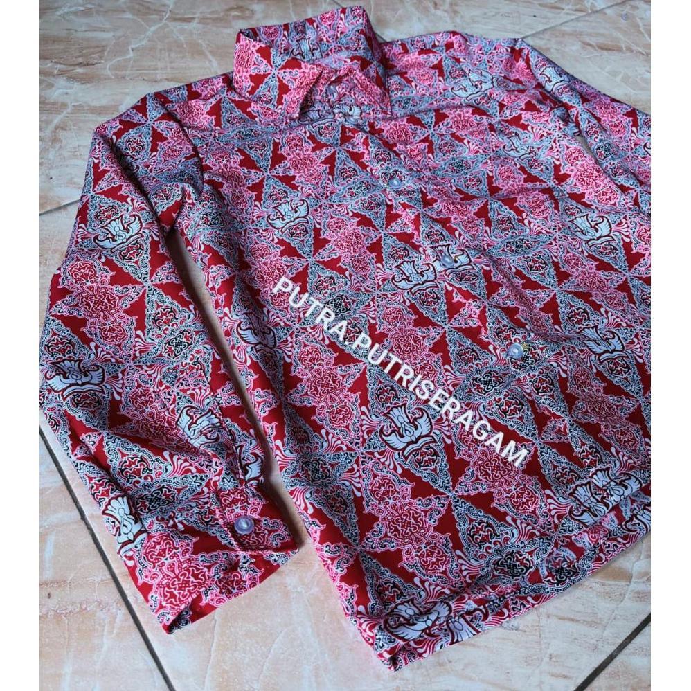 DISKON BATIK SD NEGERI/BATIK SD NASIONAL/BAJU BATIK SD MOTIF CITRA MERAH
