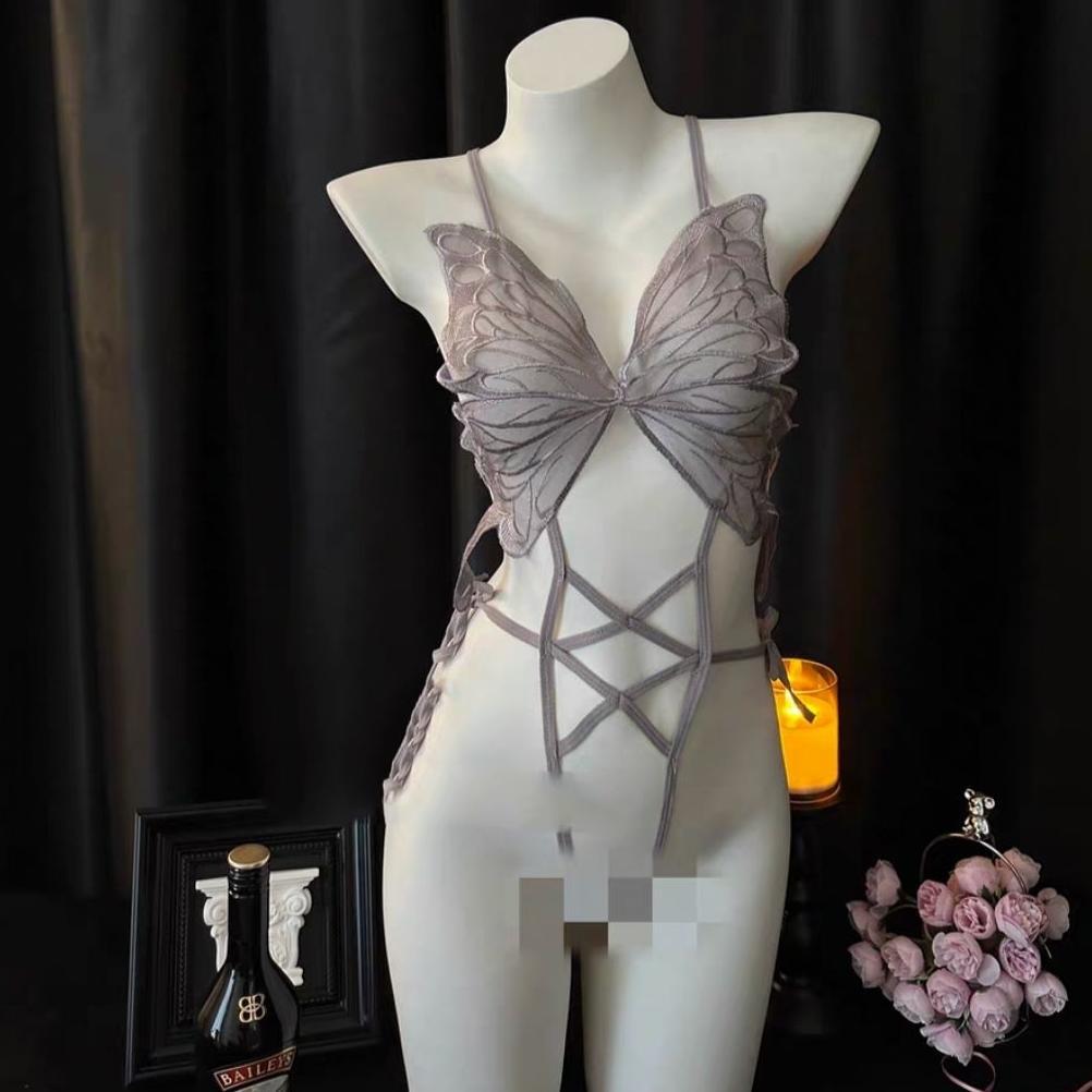 CUCI GUDANG SET LINGERIE WANITA SEXY MODEL BRA KUPU2 OPEN V BAJU DINAS WANITA HM470