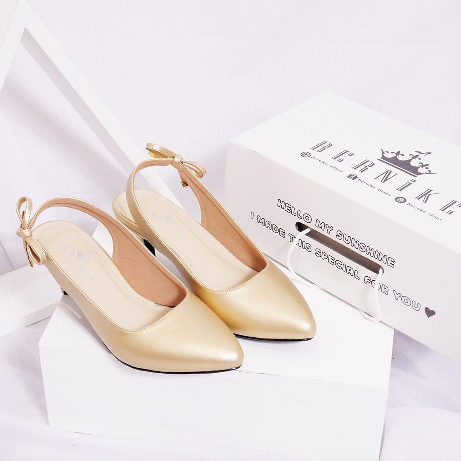 Terbaru Yongki Komaladi Original - High Heels Hak 5 Cm Pita Samping Cocok Untuk Pesta & Kantor