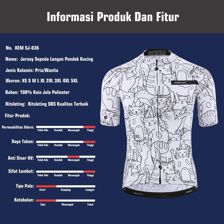 NEW PRODUCT KEMALOCE Jersey Sepeda Roadbike Pria&Wanita Lengan Pendek Bernapas Jersey Roadbike Pakai