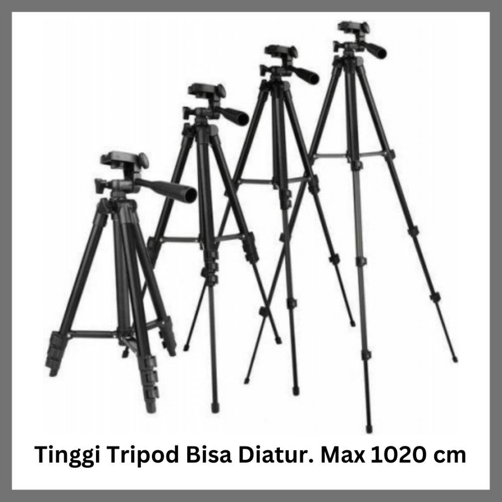 TERMURAH Tripod 3120 Tinggi1 Meter With Hp Stabilizer Stand Holder Handphone, Camera Konten Kreator