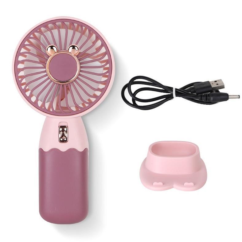 NEW Kipas Angin Genggam Cute Portable USB Cas Karakter Mini Fan Desain Praktis Baterai Tahan Lama