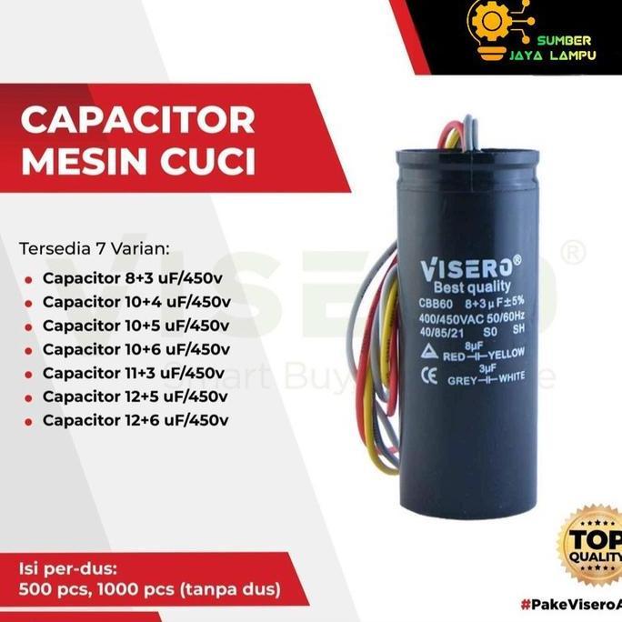 Kapasitor Mesin Cuci 2 Tabung CBB60 450V Body Bulat / Kapasitor Mesin Cuci 2 Tabung