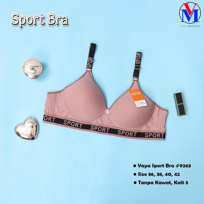Shiftx- Vaya 9263 Bra Sport Busa Tipis Kait 3 Bh (1Biji/Satuan)